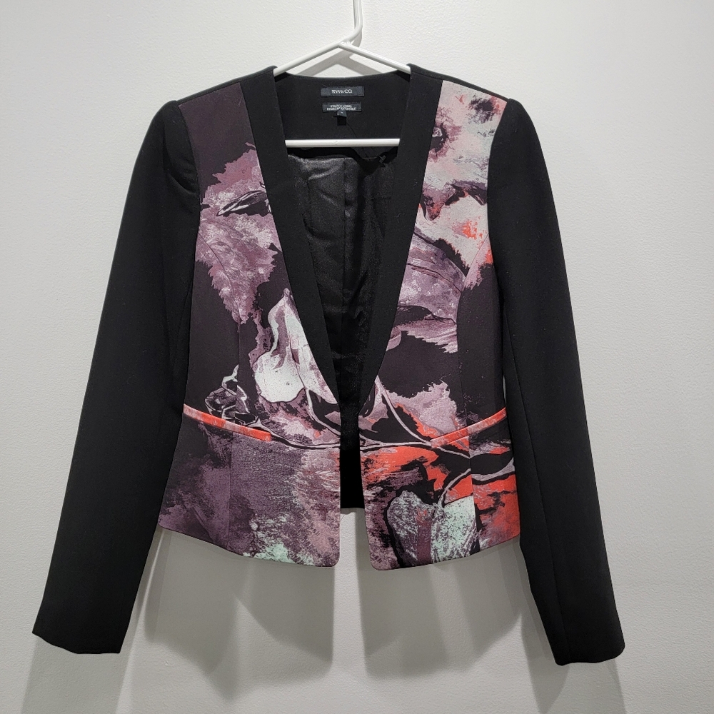 RW&Co Black design Blazer Sz 2